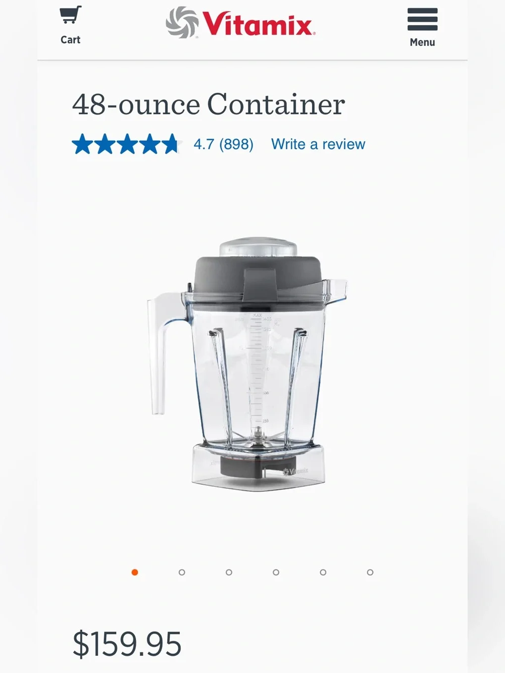Brand New Vitamix 48 oz Container